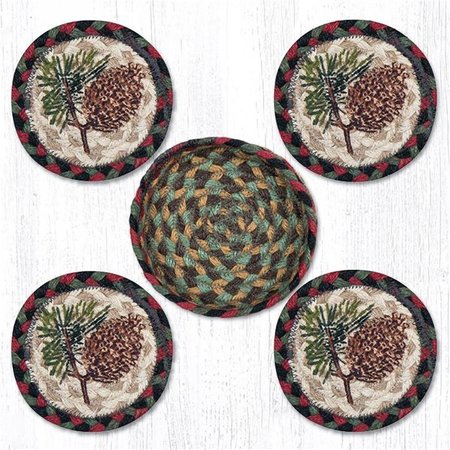 CAPITOL IMPORTING CO 5 in. Pinecone Coaster Set 29-CB081P